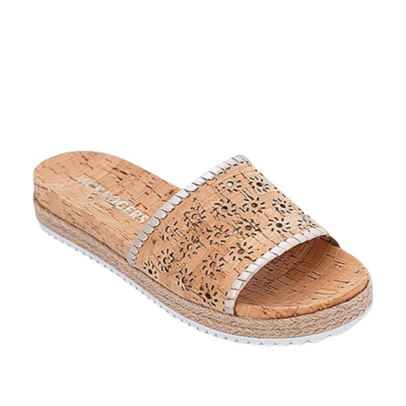 Jack Rogers | Shoes | Jack Rogers Floral Cutout Cork Slide Sandals 85 |  Poshmark